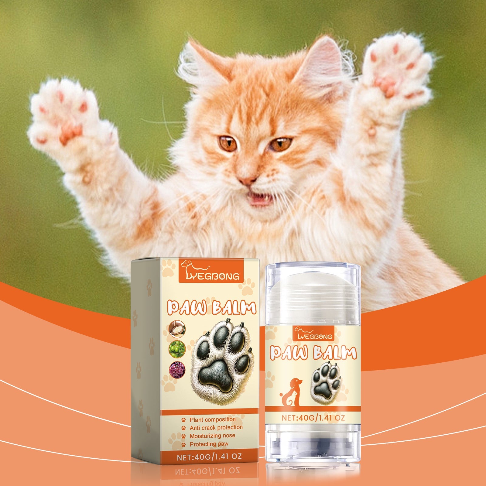 Yegbong Pet Moisturizing Paw Cream Stick, Pet Foot Moisturizing Care, Anti-Cracking And Softening Foot Paw Cream eprolo