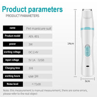Multifunction 3 IN 1 Pet Grooming Machine Dog Cat Hair Trimmer Pets Clippers Nail Grinding & Foot Hair Trimmer USB Rechargeable eprolo