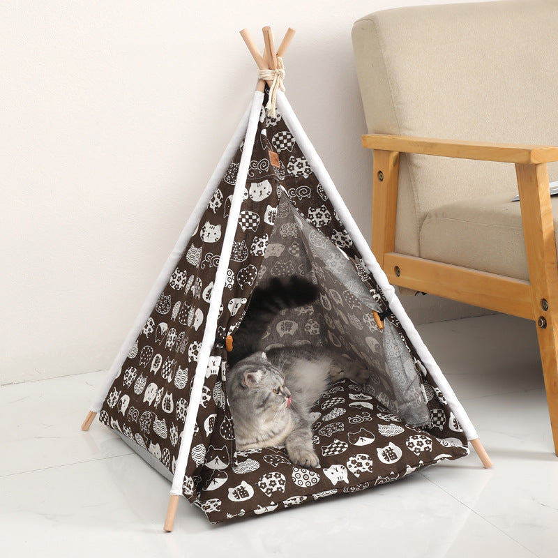 Pet Tent Kennel Removable And Washable Canvas Dog Tent Pet Bed Pad Pet Supplies eprolo