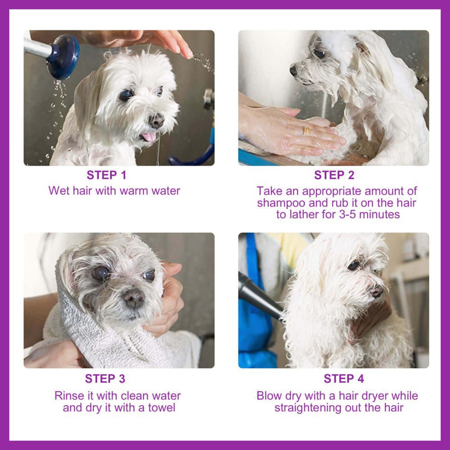 Yegbong Pet Shampoo, Pet Bath Relieves Skin Itchy, Hair Smooth Non-Knotting Shampoo