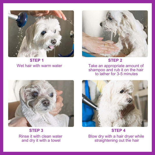 Yegbong Pet Shampoo, Pet Bath Relieves Skin Itchy, Hair Smooth Non-Knotting Shampoo eprolo