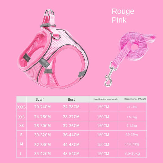 Pet Supplies Vest Pet Leash Cat Dog Chest Strap Breathable Reflective Dog Walking Chain eprolo