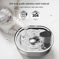 Stainless Steel Cat Water Dispenser Wireless Intelligent Automatic Circulating Water Machine Pet Smart Battery-Powered Feeder eprolo