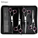 Behogar 5pcs Pet Dog Grooming Hair Comb Thinning Scissors Shears Straight Curved Animals Cutting Scissors Tool Kit w/Storage Bag