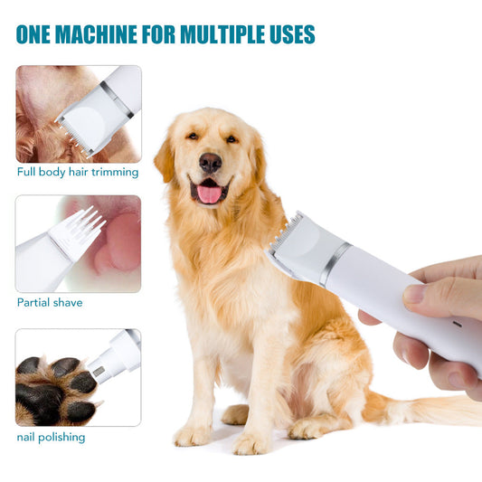 USB Pet Shaver Set Rechargeable Dog Clipper Pet Nail Grinder Electric Foot Shaver eprolo