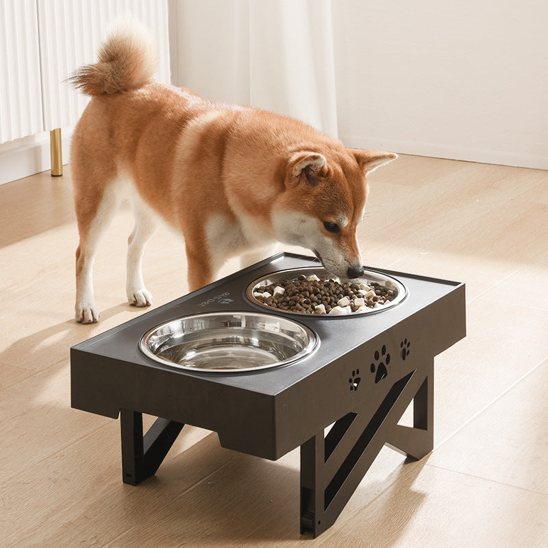 Pet Bowl Dog Bowl Pet Feeder Bowl Stainless Steel Bowl Folding Lifting Table Bowl eprolo