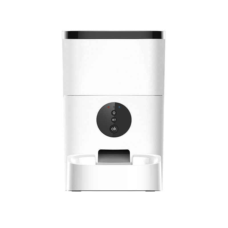 The Smartphone APP Of Pet Feeder Controls The Intelligent Automatic Feeding Machine 4L For Regular Quantification Of Cat And Dog Food