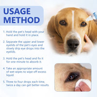 Pet Eye Drops, Eye Cleaning Care for Cats and Dogs, Pet Eye Wash Tear Stain Remover eprolo