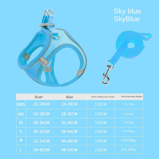 Pet Supplies Vest Pet Leash Cat Dog Chest Strap Breathable Reflective Dog Walking Chain eprolo