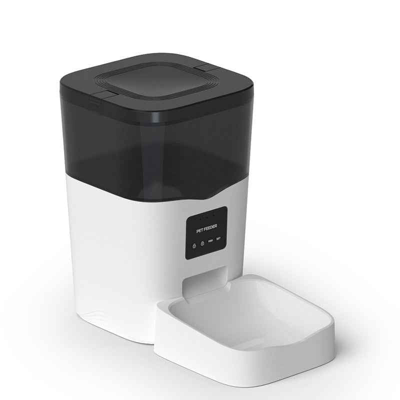 The Smartphone APP Of Pet Feeder Controls The Intelligent Automatic Feeding Machine 4L For Regular Quantification Of Cat And Dog Food