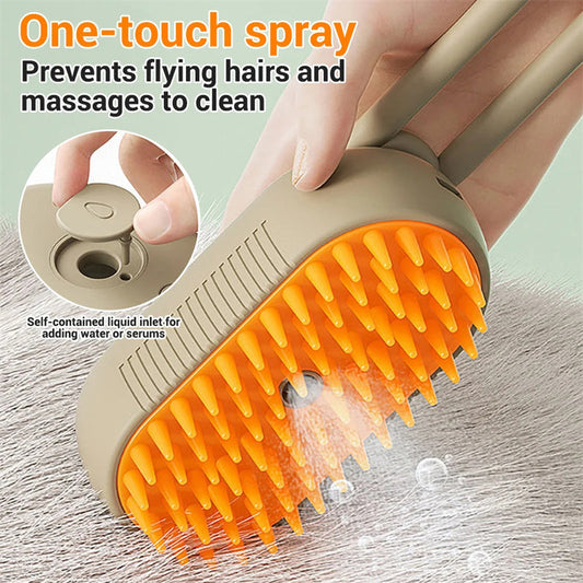 3-in-1 Cat Steam Brush | Electric Spray Pet Grooming Comb & Hair Removal Brush