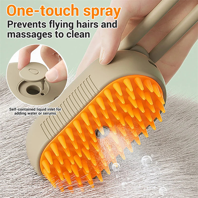 3-in-1 Cat Steam Brush | Electric Spray Pet Grooming Comb & Hair Removal Brush