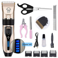 Pet Cat Dog clippers professional Dogs grooming clipper groomer kit USB Rechargeable Low-noise Pets Hair Trimmer Display battery eprolo