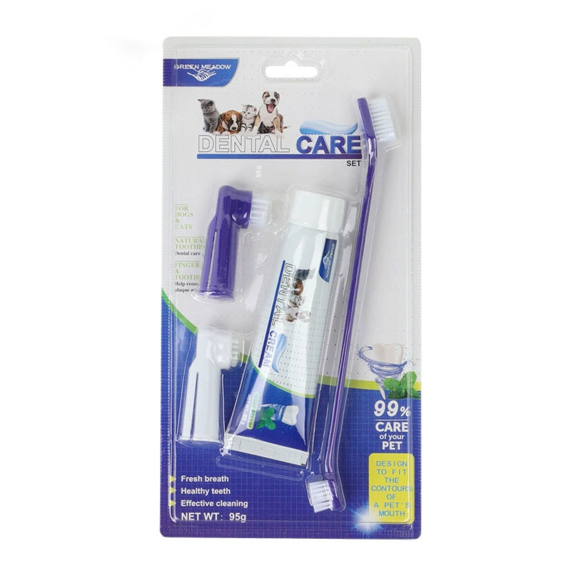 Pet Toothpaste Dog Toothbrush Cat Toothbrush Finger Toothbrush for Dogs and Cats Pet Dental Care Set eprolo