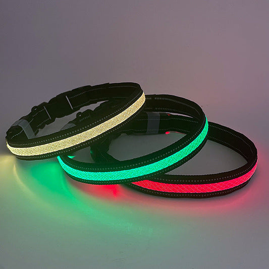 New Led Cat and Dog Collar Usb Rechargeable Mobile Phone App Application Controls Pet Supplies Luminous Collar eprolo