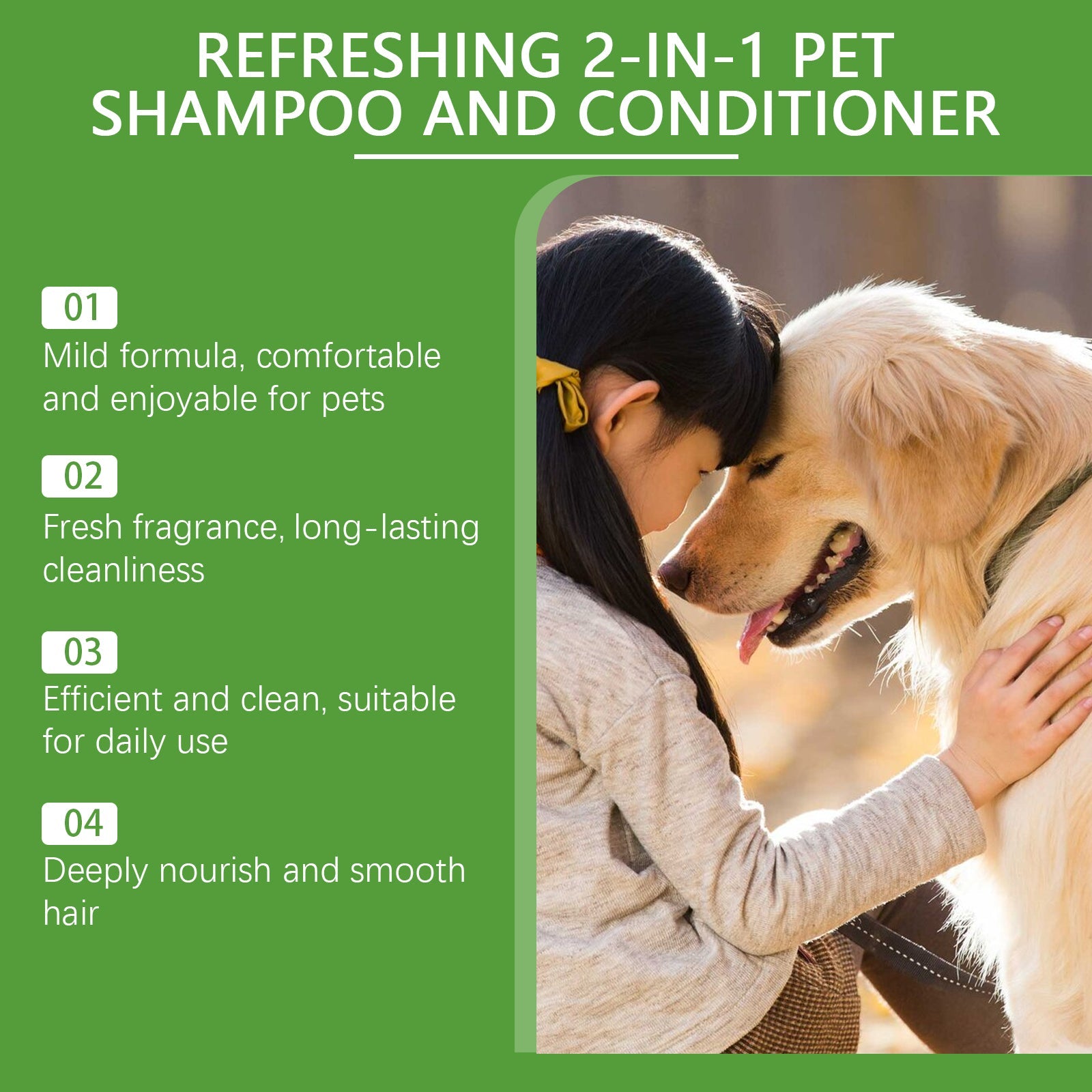 Pet Wash & Care 2-In-1 Dog & Cat Stay Fragrant Body Wash Pet Hair Cleaning Body Wash eprolo