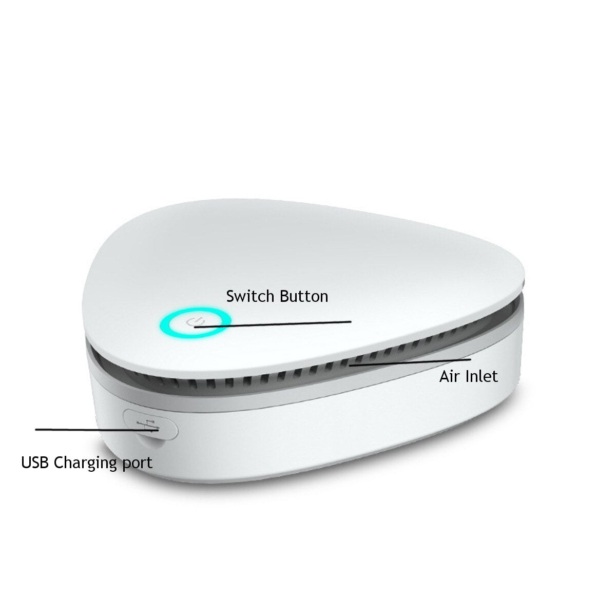 USB Portable Mini Ozone Air Purifier Fresh Deodorant Sterilizer Eliminator  for Car Refrigerator Closets Pet Car