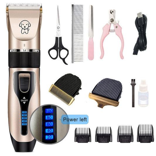 Pet Cat Dog clippers professional Dogs grooming clipper groomer kit USB Rechargeable Low-noise Pets Hair Trimmer Display battery eprolo
