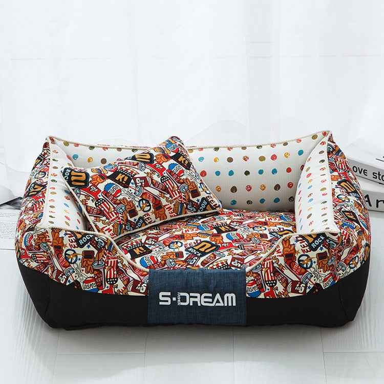 Cozy Pet House Bed with Mat – Warm Accessories for Dogs & Cats