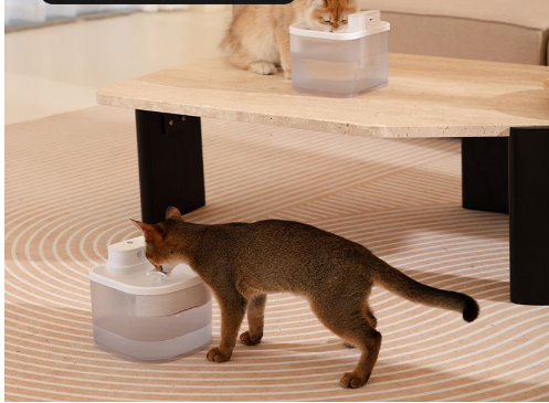 Inductive wireless cat water dispenser with large capacity, non plug in automatic circulation, intelligent pet supplies, silent water dispenser