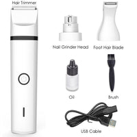 3 IN 1 Pet Grooming Machine Dog Cat Hair Trimmer Paw Nail Grinder Pets Clippers Foot Nail Cutter Hair Cutting Machine USB eprolo
