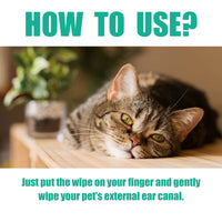 Pet Ear Cleaner Finger Wipes, Gently Clean Pet Ear Mites Ear Dirt Eye Dirt Feet Deodorize To Remove Odor eprolo