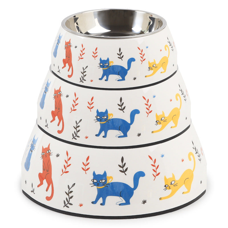 Dog Food Bowl Melanie Pet Bowl Dog Basin Water Bowl Pet Bowl Stainless Steel Dog Bowl Single Bowl Cat Bowl Pet Supplies eprolo