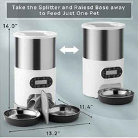 Double Meal Feeder Double Meal Tray Stainless Steel Feeder Automatic Feeder Pet Feeder
