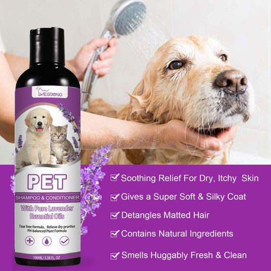 Yegbong Pet Shampoo, Pet Bath Relieves Skin Itchy, Hair Smooth Non-Knotting Shampoo eprolo