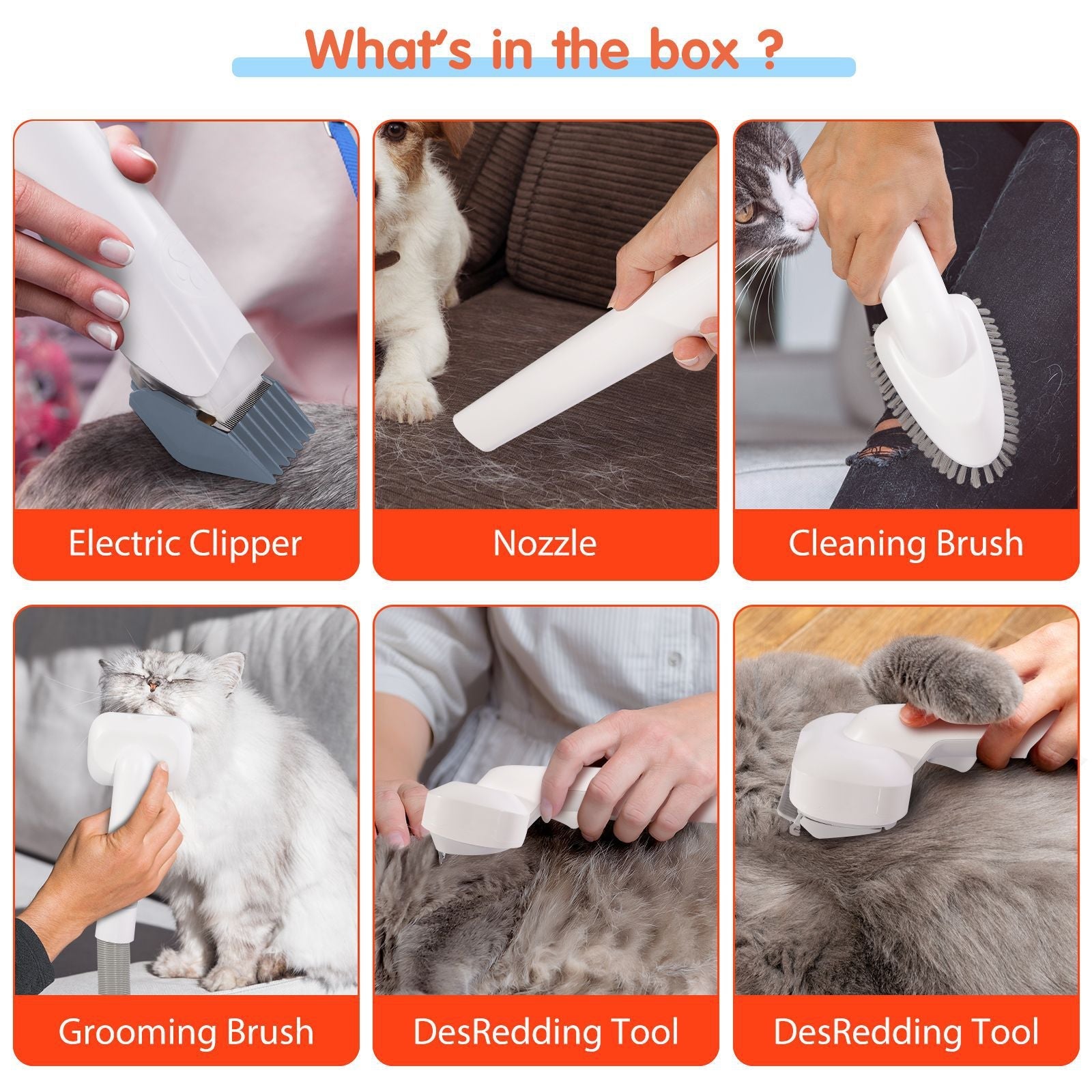 Multifunctional pet hair trimmer dog vacuum cleaner set all-in-one pet beauty device vacuum cleaner hair clipper eprolo