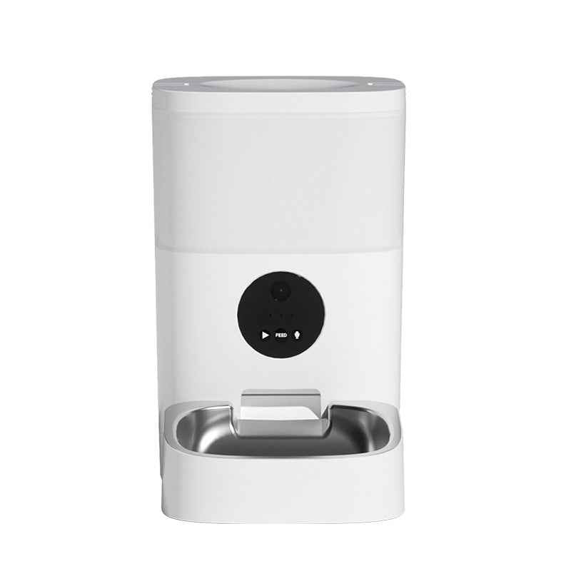 The Smartphone APP Of Pet Feeder Controls The Intelligent Automatic Feeding Machine 4L For Regular Quantification Of Cat And Dog Food