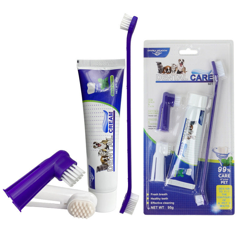 Pet Toothpaste Dog Toothbrush Cat Toothbrush Finger Toothbrush for Dogs and Cats Pet Dental Care Set eprolo
