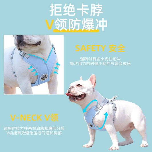 New style dog leash breathable pet chest and shoulder strap vest reflective dog leash pet leash eprolo