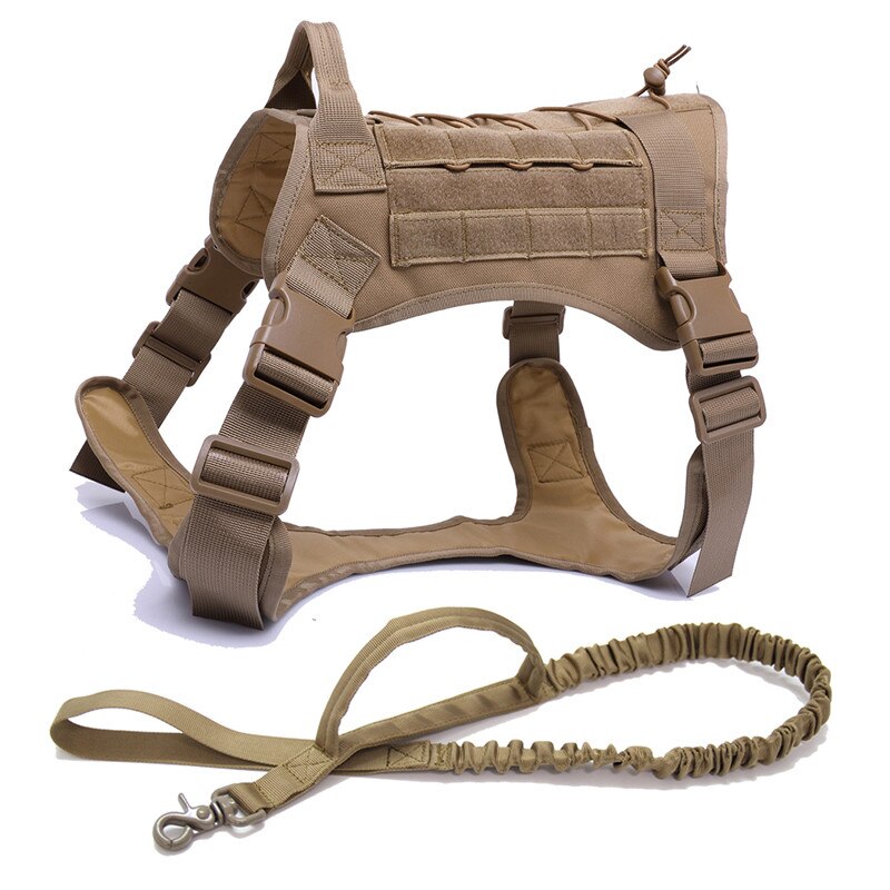 Military Tactical Dog Harness German Shepherd Pet Dog Vest With Handle Nylon Bungee Dog Leash Harness For Small Large Dogs Puppy eprolo
