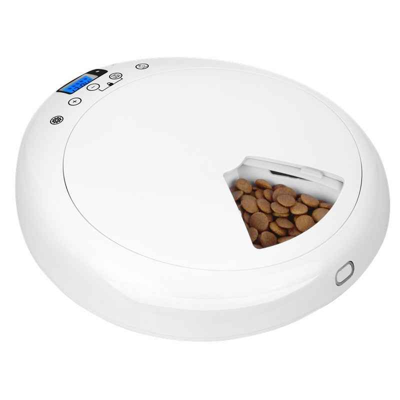 New Automatic Pet Feeder Intelligent Feeding 6-Meal Timing And Quantitative Led Blue Light Display Anti Pinch Foot
