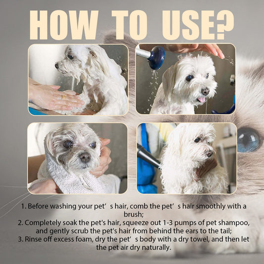 Pet Shampoo, Gentle Cleansing Of Pet Cat And Dog Hair With Smooth Unknotted Shampoo eprolo