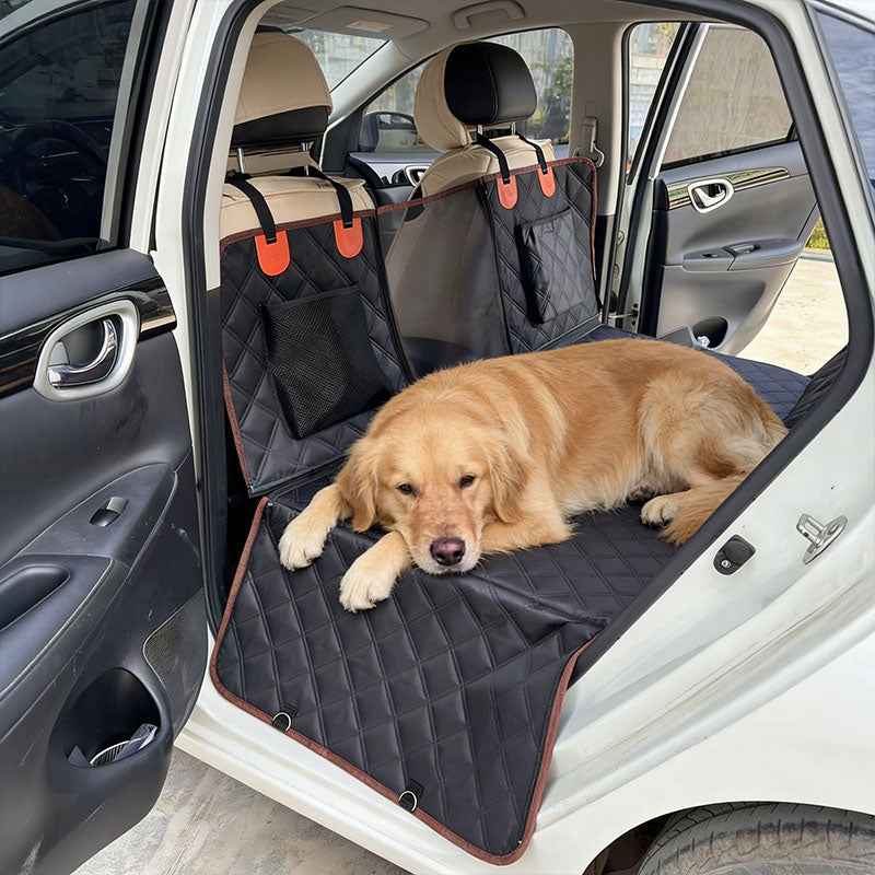 Dog Car Hammock Seat Cover, Waterproof 600D Oxford Fabric Pet Seat Protector for Back Seat, Scratch Proof & Anti-Slip