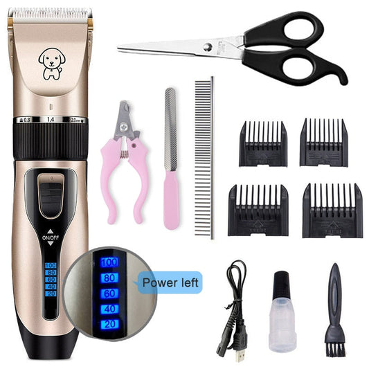 Pet Cat Dog clippers professional Dogs grooming clipper groomer kit USB Rechargeable Low-noise Pets Hair Trimmer Display battery eprolo