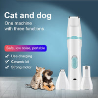 Multifunction 3 IN 1 Pet Grooming Machine Dog Cat Hair Trimmer Pets Clippers Nail Grinding & Foot Hair Trimmer USB Rechargeable eprolo