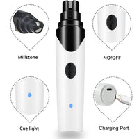 Rechargeable Dog Nail Grinders USB Charging Pet Nail Clippers Quiet Electric Dog Cat Paws Nail Grooming Trimmer Tools eprolo