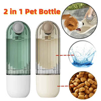 2-in-1 Portable Dog Water Bottle & Food Cup | Segmented Leak-Proof Travel Feeder Bowl for Walking and Outdoor Travel