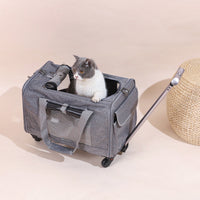 Travel Cat Carrier Summer Dog Pet Bag Foldable Cat Pet Box Breathable Portable Pet Trolley Case