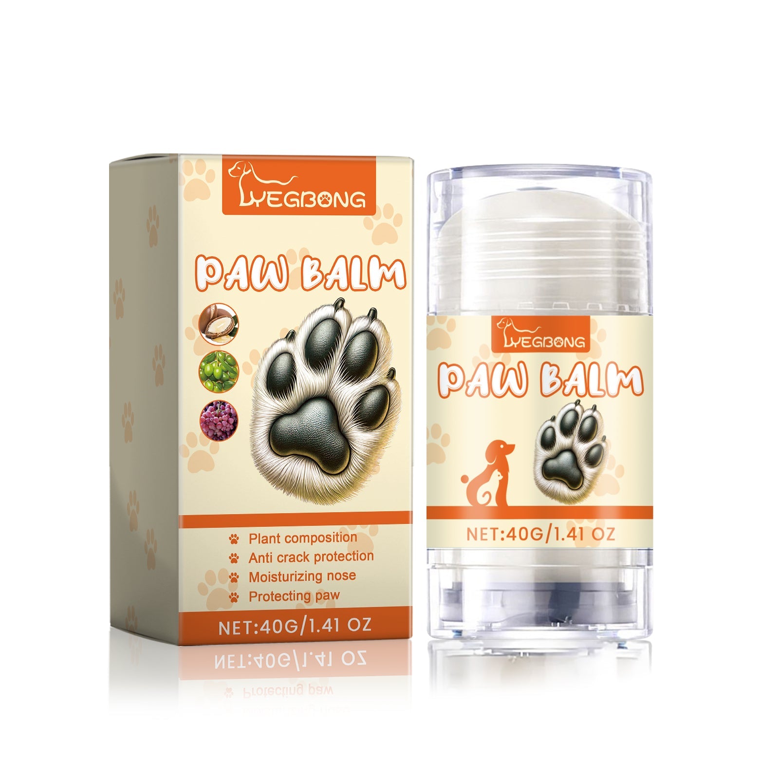 Yegbong Pet Moisturizing Paw Cream Stick, Pet Foot Moisturizing Care, Anti-Cracking And Softening Foot Paw Cream eprolo