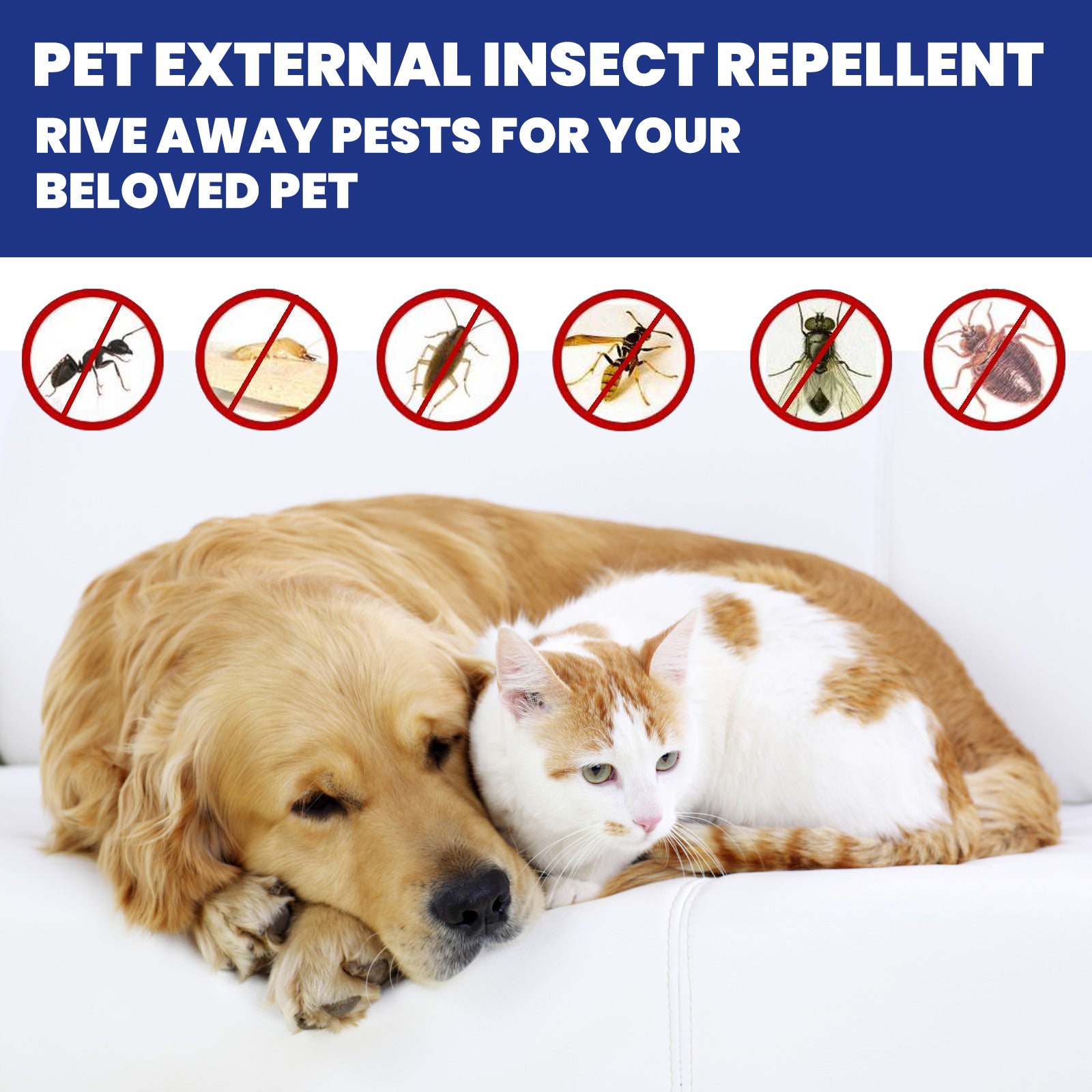 Yegbong Pet Flea Spray, Cat And Dog Pet Skin Cleansing External Lice Tick Anti-Itch Spray eprolo