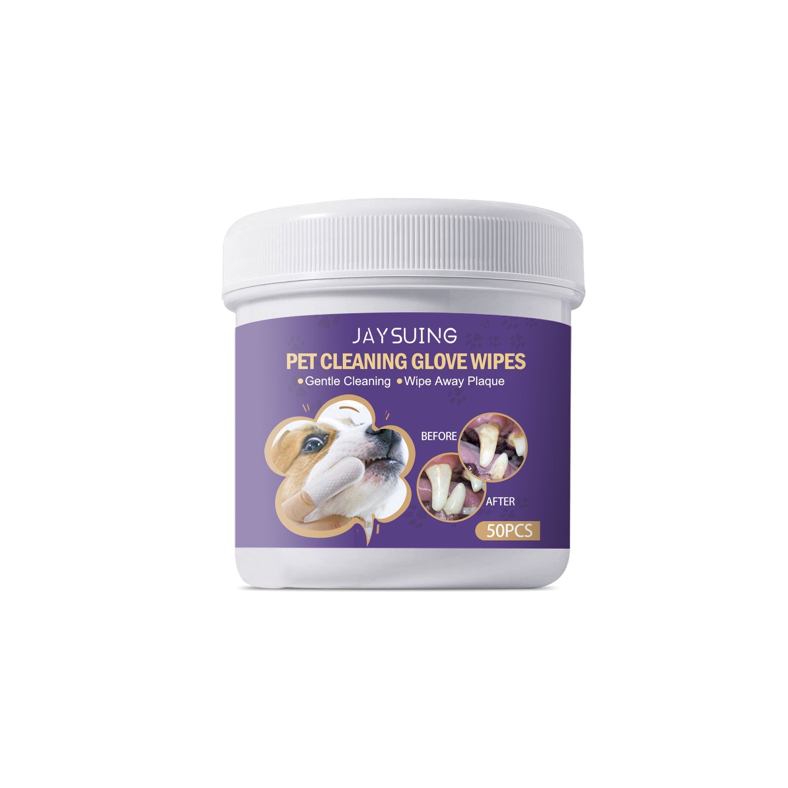 JAYSUING Pet Cleaning Glove Wipes, Pet Gum Care Gently Clean Dental Tartar Odor eprolo