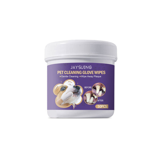 JAYSUING Pet Cleaning Glove Wipes, Pet Gum Care Gently Clean Dental Tartar Odor eprolo