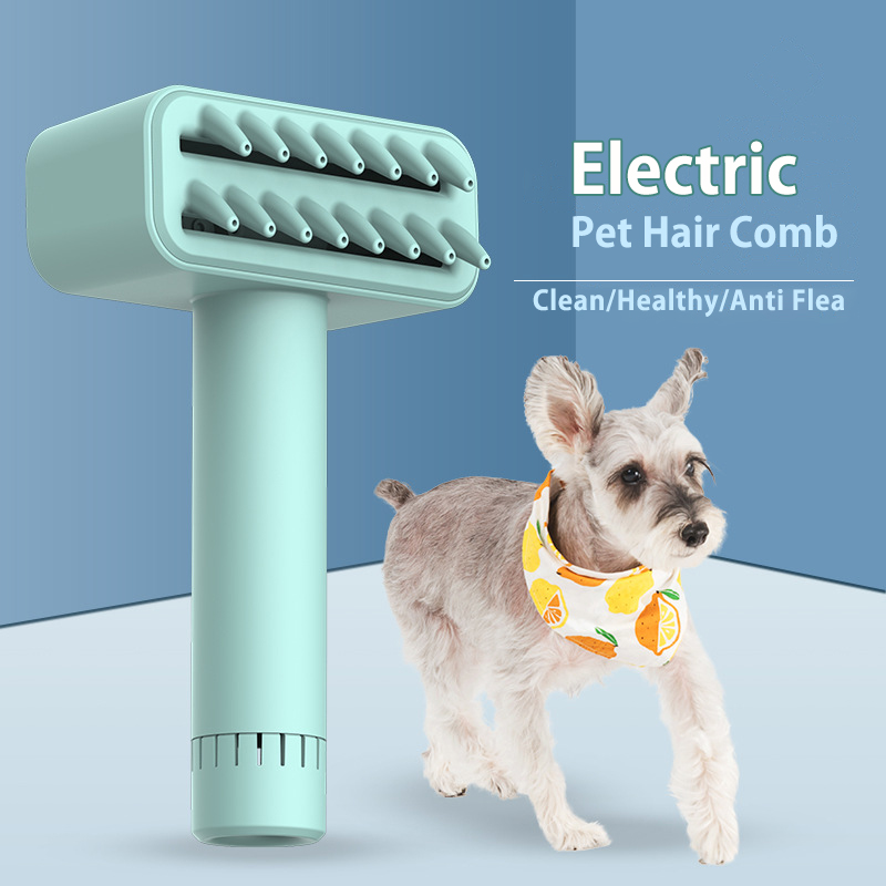 Dog Fur Vacuum Comb USB Wireless Charging Three Gear Adjustment Pet Electric Hair Removal Comb Bacteria Removal And Floating Hair Removal eprolo