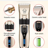 Pet Cat Dog clippers professional Dogs grooming clipper groomer kit USB Rechargeable Low-noise Pets Hair Trimmer Display battery