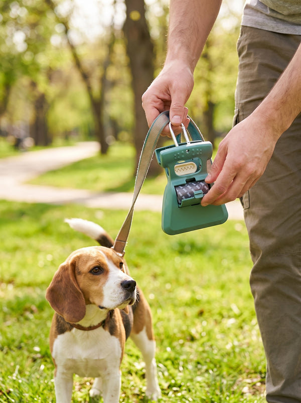 Foldable Dog Pooper Scooper with Waste Bag Dispenser – Portable Handheld Poop Scoop for Walking & Travel