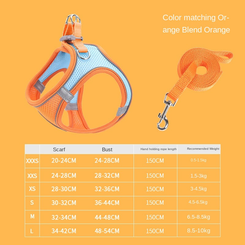 Pet Supplies Vest Pet Leash Cat Dog Chest Strap Breathable Reflective Dog Walking Chain eprolo